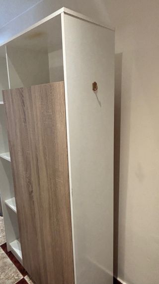 Perchero y Estantería Blanco y Madera