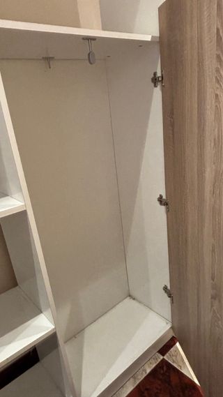 Perchero y Estantería Blanco y Madera