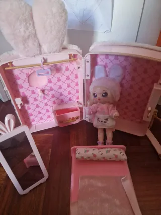 Mochila Peluche Conejo rosa.