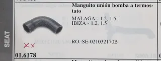 Manguito union bomba termostato SEAT IBIZA.MALAGA