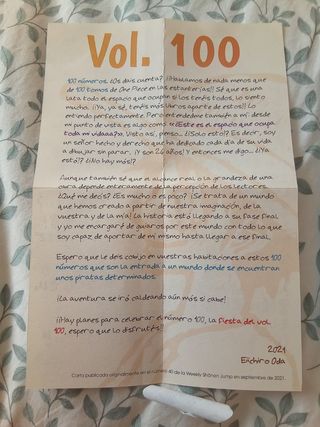 One Piece nº 100 (con carta de primera edición)