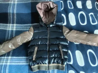 Giubbotto invernale ragazzo nero e beige