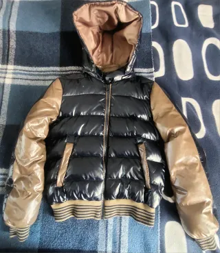 Giubbotto invernale ragazzo nero e beige