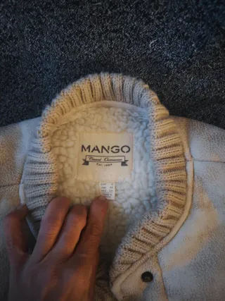 Cazadora Mango Beige Mujer forrada de borreguito