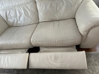Sofá de Piel Natuzzi 3 Plazas Beige