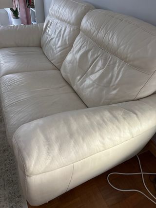 Sofá de Piel Natuzzi 3 Plazas Beige