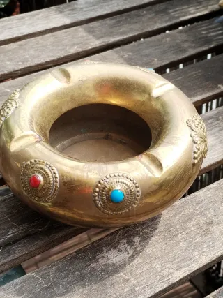 Cenicero Vintage Latón Decorado