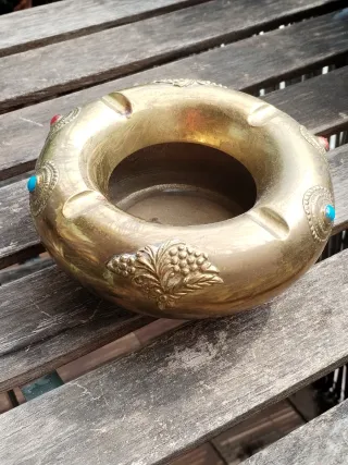 Cenicero Vintage Latón Decorado