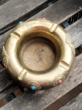 Cenicero Vintage Latón Decorado