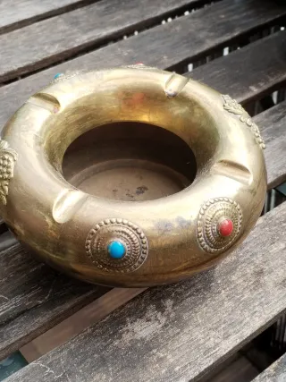 Cenicero Vintage Latón Decorado