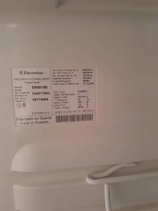 Frigorífico Nevera Combi Electrolux Blanco