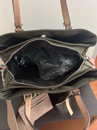 Bolso Parfois verde y beige