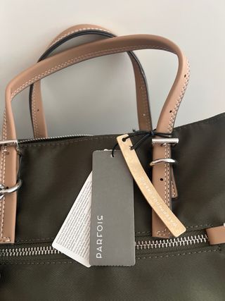 Bolso Parfois verde y beige