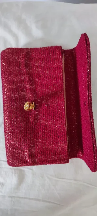 Bolso de mano Gucci vintage dorado y rojo