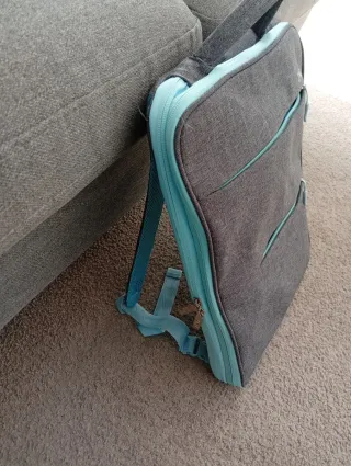 Mochila portátil ZINZ gris y turquesa