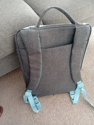 Mochila portátil ZINZ gris y turquesa