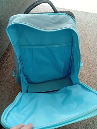 Mochila portátil ZINZ gris y turquesa