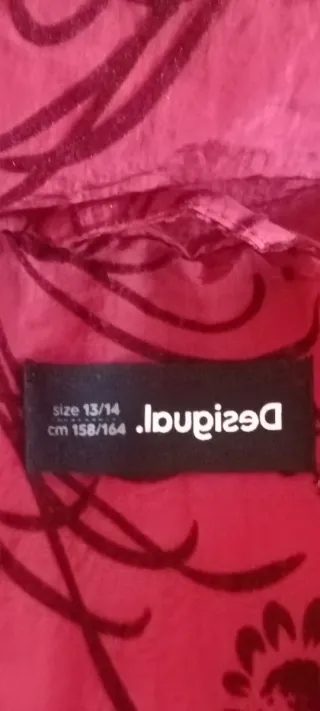 Abrigo largo Desigual rojo/negro estampado calenti
