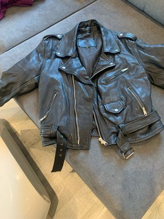 Chaqueta Biker Piel Hecha a Mano Talla 42