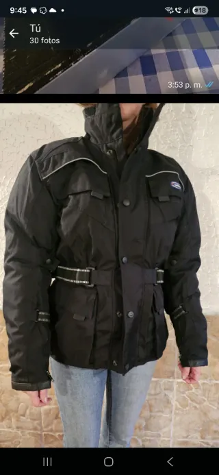 Chaqueta Moto Mujer Cordura Talla S Negra