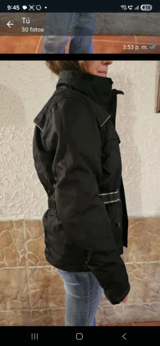 Chaqueta Moto Mujer Cordura Talla S Negra