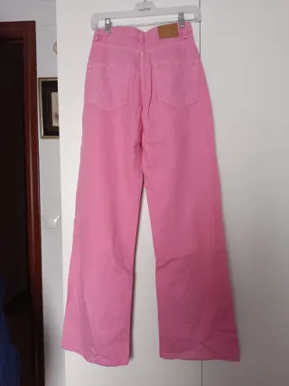 Pantalones Bershka rosas anchos