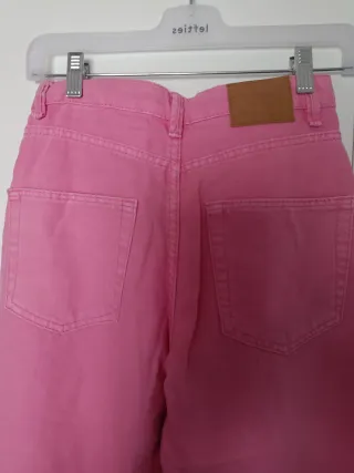 Pantalones Bershka rosas anchos