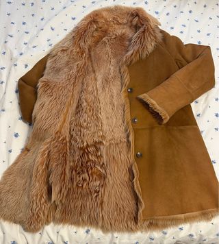 Abrigo pelliza piel de cordero marrón