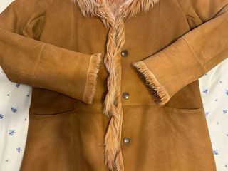 Abrigo pelliza piel de cordero marrón