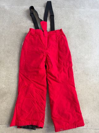 Pantalón esquí niño tirantes rojo 8 años
