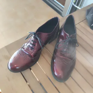 Zapatos Oxford Burdeos Mujer Talla 39