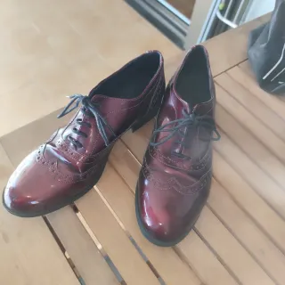 Zapatos Oxford Burdeos Mujer Talla 39