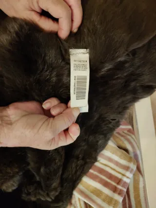 Abrigo de cuero y piel de conejo