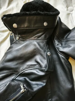 Chaqueta Schott Negra Piel