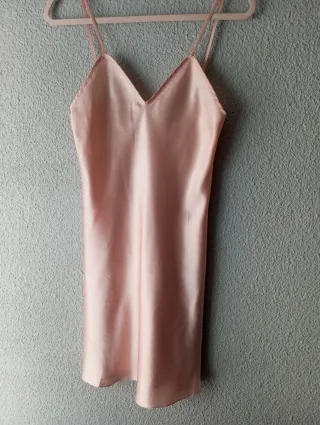 Camisón satén rosa talla L