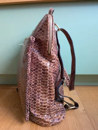 Bolso piel serpiente pitón marrón