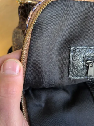 Bolso piel serpiente pitón marrón