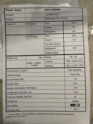 Cajón Congelador LG