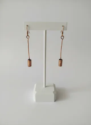 Pendientes de cobre hechos a mano, venencia Jerez