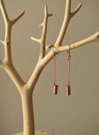 Pendientes de cobre hechos a mano, venencia Jerez