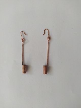 Pendientes de cobre hechos a mano, venencia Jerez