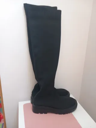 Botas altas elásticas negras talla 40
