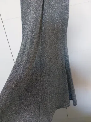 Vestido fiesta plateado talla S