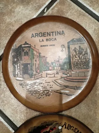 4 Piatti in Pelle Incisi Argentina