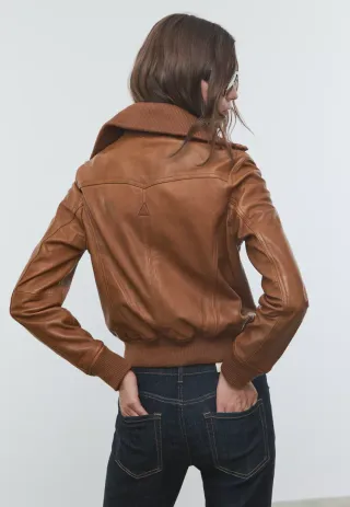 Cazadora Piel Marrón Claro - estado nuevo