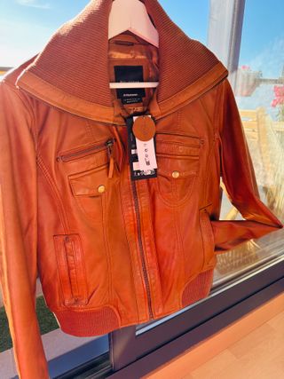 Cazadora Piel Marrón Claro - estado nuevo