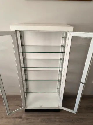 Vitrina vintage cristal y metal