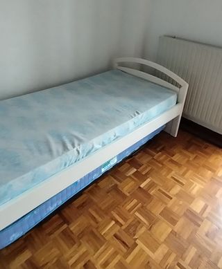 Cama nido blanca 90cm + 2 colchones