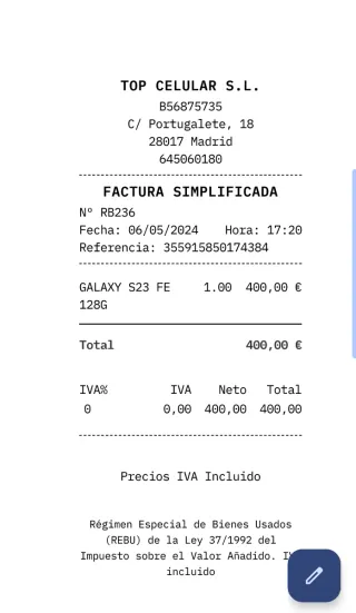 Samsung Galaxy S23 FE Negro