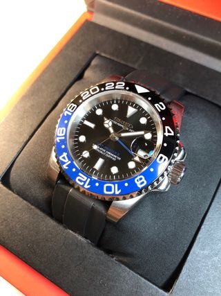 Seiko Mod - GMT “Batman” (Reloj correa de Caucho)
